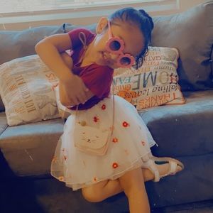 Sunflower glasses & little cat purse